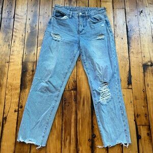 Joe’s Jeans Women’s 27 Cropped Denim Straight Relaxed Fit Ripped Light Wash